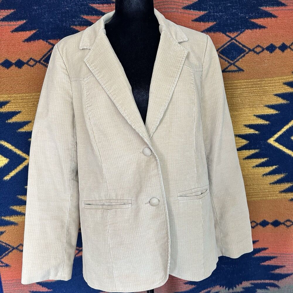 Vintage Pioneer Wear Corduroy Blazer Jacket. Buttons. Pockets. Collar. Size 16.